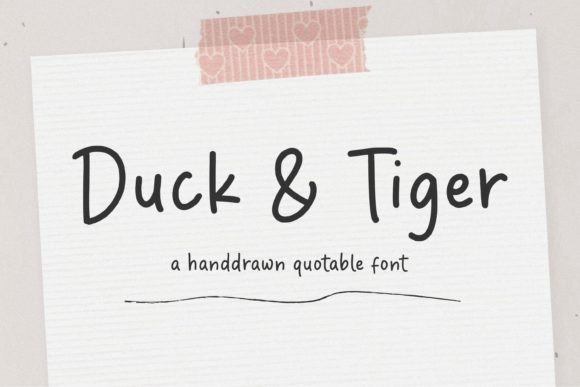 Duck Tiger: A Handwritten Font for Creative Projects